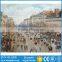 Beautiful Tempered Glass Paris Street Scene Oil Painting
