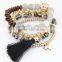 Latest design fashion bohemian multirow beaded tassel beacelet