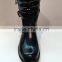 high quality heel black leather long wholesale knee high oots with zipper for women winter boots