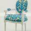 Exotic leather/fabric ghost chair for dining/coffee shop