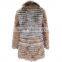 Russian fur coats fox/raccoon/sheep fur striped coats KZ14110