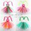 Fashion peacock girls tulle tutu dress - baby girls tulle chiffon flower with crochet bands sets -girls puffy tutu dress