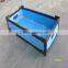 High quality blue small rigid foldable collapsible plastic storage turnover box for parts