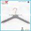 Flat Gold Hook Custom Brand Flocking Dress Hanger With Anti Slip Strip