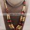 Special Design Necklace/Wholesale Fashion Large Garnet Jewelry Wooden Beads Necklace/Hot Sale