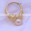 9-10MM round shape new design natural cultured freshwater pearl ring