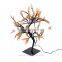 HomCom Brown 1.5ft Golden LED Walnut Leaf Tree