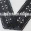 fashion design 9cm black flower embroidery water soluble lace for garment