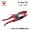 Metal ear tag pliers in ear tags for veterinary ear tag applicator