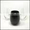 450-600ml solid black egg glass candle container