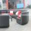 Black color round sofa set high quality rattan outdoor furniture