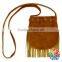 cheap vintage fancy design coffee suede tassel baby kids change purse