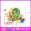 2016 hot sale baby wooden snail toy, most popular kids wooden snail toy W05B155