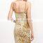 Summer Gold Bodycon Dress Backless Velvet Womens Sexy Dresses Party Night Club Sleeveless Dress