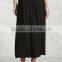 Woman Fashion Plain Color Elastic Back Waist Button Down Long Shirt Skirt