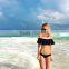 New Sexy bandeau ruffled bikini sets women Flounce Strapless swimsuit swimwear