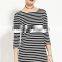 Classic stripes straight 7 minutes of sleeve dress