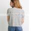 2015 Fashion women wear short sleeves linen tee pure color round neck tee