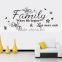 FAMILY Where Life Begins And Love Never Ends Quote Wall Stickers Removable Art Decal