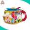 Kids funny fabric Musical Farmyard Cube toy with squeak inside