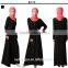 latest design women muslim dress / junj modal button muslim abaya kaftan dress/contrast islamic muslim women dress