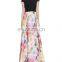 CHEFON Cap sleeve floral skirt long evening dress