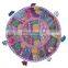 Indian Embroidery Design Handmade Patchwork Round Ottoman Pouf Cover