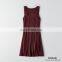 Women New Design Deep V-neck Pointelle Tank Sweater Dress