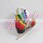 Aidocrystal Wholesale 2017 Newest High Quality Fashion Girls Rainbow Crystal Ice Skating Shoes for Kids