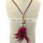 2017 the new fashion Europe and the Bohemian sweater Accessories national style pendant long feathers necklace