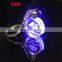 Custom lucky laser engraving glass bottle photo crystal led light keychain with charms