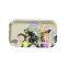 L270mmxW160mmxT27mm Tin plate tray pipe tobacco plate cut tobacco storage rolling tray with cartoon logo