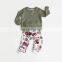 100% cotton knit kids sets French terry toddler outfits