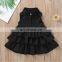 Summer European and American children's girls' trendy fan solid color chiffon sleeveless dress children's skirt