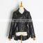 TWOTWINSTYLE PU Leather Lapel Collar Long Sleeve Asymmetrical Plus Size Casual Women's Jacket