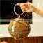 2021 New Design Basketball Shape Women Evening Crystal Clutch Rounded Diamond football Purse Bag Rhinestone Handbag