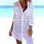 2019 Beach Cover up robe Plage Pocket Beach Sarong Bikini Cover up Bathing Suit Women Beachwear Swimsuit Cover up Pareo Tunic