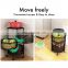 Round Rotating 3-Tier Stainless Steel Kitchen Storage Rack Fruit Vegetable Storage Basket  Utility Trolley Cart