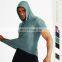 custom printed plain blank hoodie tshirt wholesale short sleeve quick dry sports gym polyester spandex mens t shirt with hoodie