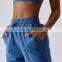 Adjustable Drawstring Sports Pants With Side Pockets Oem Women Breathable Fitness Leggings