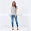 Women t shirt design top quality V-neck t shirt cotton short sleeve for ladies TS033