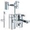 Bathroom Bath Shower Mixer & Pair Of Basin Taps Set