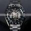 2016 Brand New Brand Luxury Fashion Casual Skeleton Stainless Steel Men Watch Wrist Watch WM436