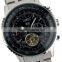 Jargar Men Gent Black Tourbillon Date Aviator Mechanical Watch