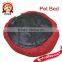 Deluxe Plush 21" Round RED Faux Suede & Fur Pet Dog Cat Bed Pillow Cuddler NEW