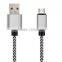 High quality colorful alloy fabric usb data charging cable for smartphone cable