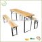 Easy storage or transport 10 seater outdoor wooden camping/pinic/BBQ folding beer table and beer table set