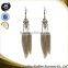 Peacock feather earrings with latest big dangling earrings plated in ancient gold costume jewelry earrings made in Yiwu