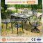 Seven pieces Dinning table set Metallic furniture Patio Dining set