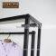 Removable Shelf Combination Iron Pipe Design for Clothes Floorstanding Display Racks